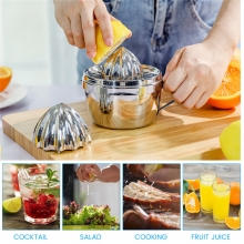 Stainless Steel Lemon Squeezer Manual Fruit Juicer Built-in Measuring Cup 500ml COD