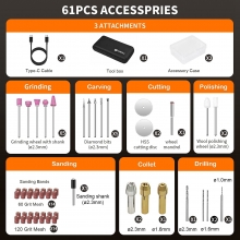 Mini Cordless Rotary Tool 5-Speed USB Charging Rotary Tool Kit with 55 Accessories Multi-Purpose 3.7V Power Rotary Tool for Sanding Polishing Drilling Etching Engraving DIY Crafts