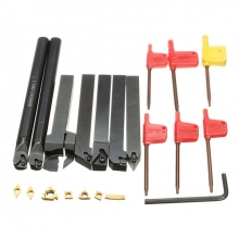 7pcs Carbide Inserts for 12mm Shank Lathe Boring Bar Turning Tool Holder CCMT060204 11IR 16ER Carbide Inserts COD