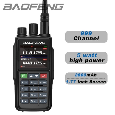 Baofeng UV-22L 5W Dual Band Walkie Talkie 1.77inch Screen 999 Channels 2800mAh NOAA Type-C Rechargeable Portable Amateur Radio Handheld Transceiver COD [2005132]