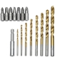 18PCS Drill Bit Set Phillips Pozidriv Slotted Bits HSS Twist Drill and Countersink Bit with 60mm Extension Rod with Plastic Storage Box COD