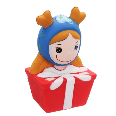 Christmas Elk Girl Squishy 14*7CM Slow Rising Soft Toy Gift Collection With Packaging COD [1351716]