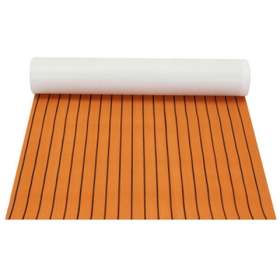 1200x2000x6mm EVA Foam Sheet Orange with Black Line Teak Synthetic Boat Decking Pad COD [1187312]