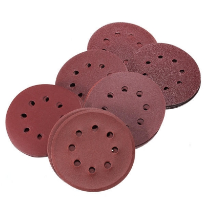 60Pcs 5 Inch 8-hole Hook Loop Sanding Discs Sandpaper 60/80/120/180/240/320 Grit COD [1183000]