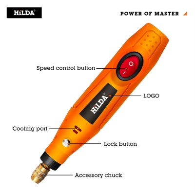 HILDA Electric Mini Drill Grinder Engraving Pen Mini Drill Electric Rotary Tool Grinding Machine Accessories COD [1988797]