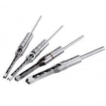 4PCS 6.35/7.94/9.5/12.7mm Woodworking Square Hole Drill Bit Mortising Chisel COD