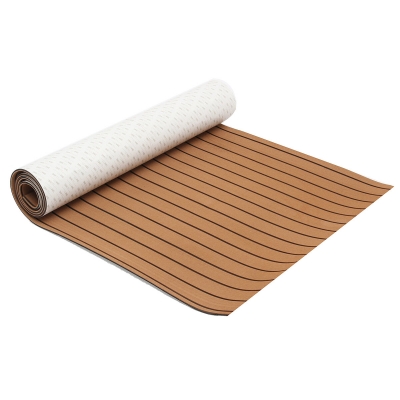 300cm x 90cm x 6mm EVA Foam Faux Teak Sheet Brown with Black Lines Boat Yacht Synthetic Teak COD [1717620]