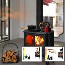 6 Blades Heat Powered 360 ° Rotation Stove Fan with Cover Fireplace Heat Powered Eco-Friendly Fan Portable Heater Efficient Heat COD