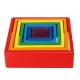 Square 7-piece 6.1 x 6.1 x 1.73inch Wooden Rainbow Stacking Toy nested stack games Building blocks COD