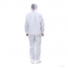 Disposable White Coveralls Dust Spray Suit Non-woven Clothing COD