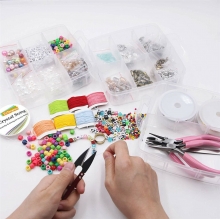 1171Pcs Jewelry Making Tools Beads DIY Bracelet Earring Accessories w/ 3 Layers Jewelry Box COD