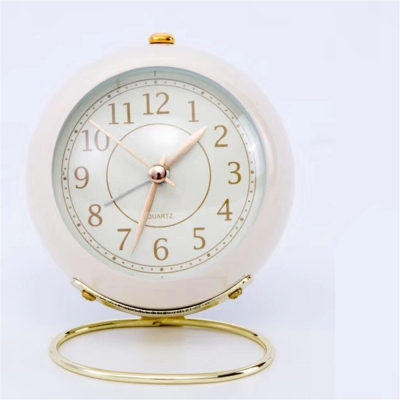 Household Ring Metal Clock Student Table Round Number Home Decor Table Clock Display Cute Version Home Decoration COD [1737729]