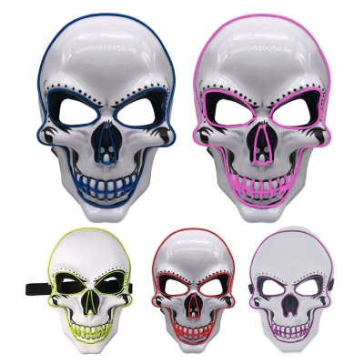 Halloween Skeleton Mask LED Scary EL-Wire Mask Light Up Festival Cosplay Costume Supplies Party Mask COD [1742191]