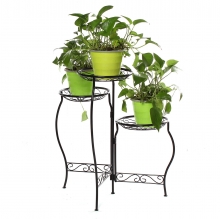 Metal Flower Pot Stand 3 Tiers Rounded Plant Holder Indoor Outdoor Flower Plant Stand Displaying Rack for Home Garden Patio COD