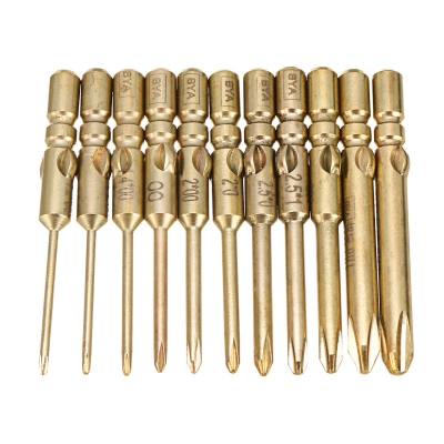 10Pcs 40mm Magnetic Screwdriver Bits Hex Cross Head PH0 PH1 PH2 Bit For Electric Screwdriver COD [1556070]