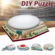 3D Puzzle Paper DIY Assembled Model 5 Kinds Of Basketball Courts For Children Toys COD