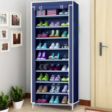 10 Tier DIY Shoe Rack Portable Storage Cabinet Organiser Wardrobe Dustproof COD