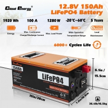 [US Direct] Cloudenergy 12V 150Ah LiFePO4 Deep Cycle Battery 1920Wh 1280W Built-in 100A BMS Perfect for RV Solar Marine Perfect Replace Most of Backup Power and Off Grid Applications CL12-150