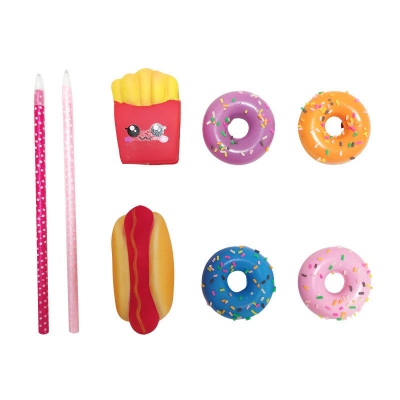 Donut Hot Dog Squishy Slow Rising Rebound Writing Simulation Pen Case With Pen Gift Decor Collection With Packaging COD [1495426]